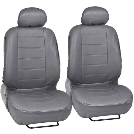 Motor Trend Syn Leather Car Seat Covers - Front Pair/ Gray SC-4930-GR